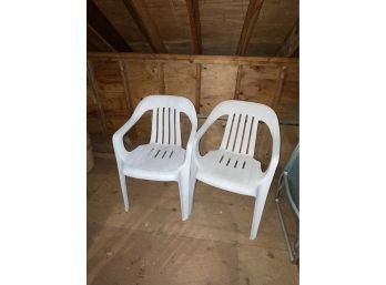 2 Plastic Outdoor Chairs