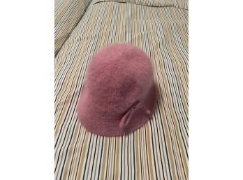 Pink Fuzzy Hat - Angora Rabbit Fur Blend