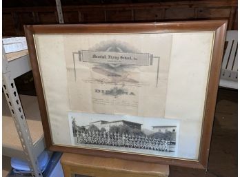 1928 Marshall Flying School Framed Diploma & Class Photo