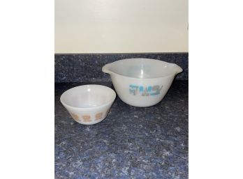 Mid Century Mixing Bowls - Blue Heaven And Federal Glass