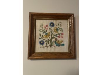 Vintage Bird Needlepoint Frame