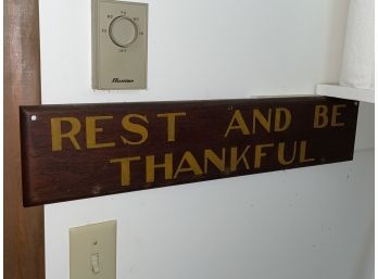 'rest And Be Thankful' Painted Wood Sign