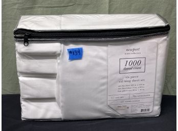 Newport Home Collection Cal King Sheet Set NEW 1,000 Thread Count WHITE