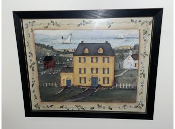 'Blueberry Cove' Framed Print By Pat Fisher - Folk Art, Country Decor