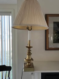 Two Lamp Lot Floor Lamp & Table Top Gold Tone