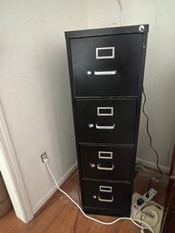 Four Drawer Black File Cabinet