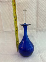 Blue  Cobalt  Glass Decanter Made In Vermont