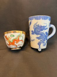 Japanese Rice Cup & Chinese Dragon Mug