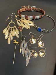 Misc Jewelry Lot Bracelets, Stick Pins Earrings