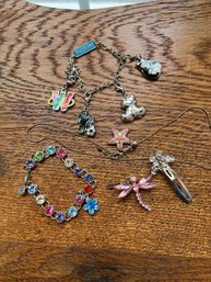 Wekinz Charm Bracelet Little Kids Hair Clips And Starfish Necklace