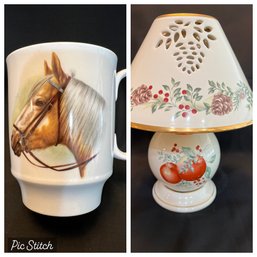 Lenox Candle Lamp Boxwood & Pine Williamsburg Royal Windsor Horse Mug