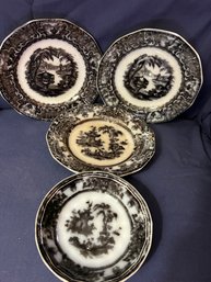 Pearl Stone Ware Black And White Plates Washington Vase & Corean