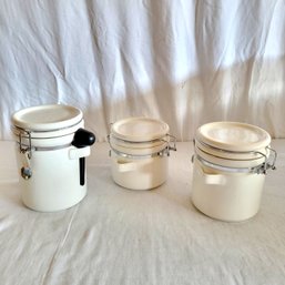 Set Of 3 Air Tight Kitchen Canisters