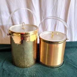 2 Golden Ice Buckets *1 Is Missing Some Of Its Wrap