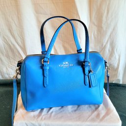 Beautiful Blue Coach Bag In Excellent Condition