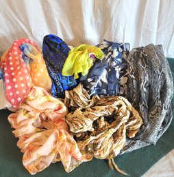 Lot Of Lovely Scarves Only 2 Tags Found 1 Silk And 1 Polyester