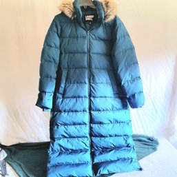 Lands End Size 14/16 Full Length Down Coat