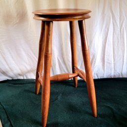 Hand Carved And Signed Wooden Stool