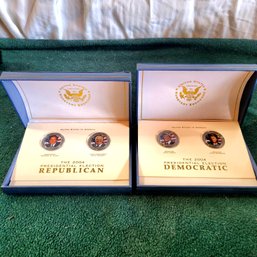 2004 Republican And Democrat Party Coins