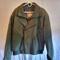 Thinsulate 100% Leather Grey/green Wilson's Leather Jacket Size Large