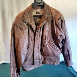 100% Leather Thinsulate Brown Leather Jacket Size Large