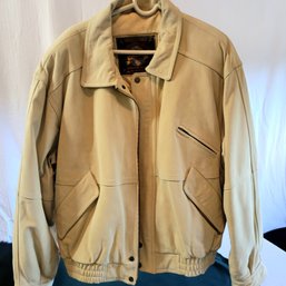 100% Leather Wilson's Light Tan Leather Coat Size XL