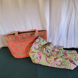 Vera Bradley Big Totes *Some Wear On Orange One, Other Is In Excellent Condition