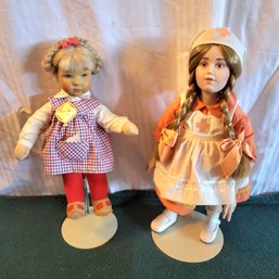 Vintage Hanne Kruse Doll And Nurse Doll 1986 The Curtis Publishing Co