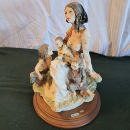 Giuseppe Armani Gypsy Mother With Children Sculpture Italy