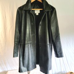 Ladies Worthington Petite Large Leather Jacket 100% Lambskin