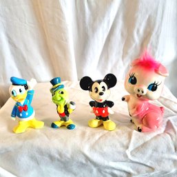 Ceramic Disney Characters And Cute Pink Pig **mickey Was Repaired