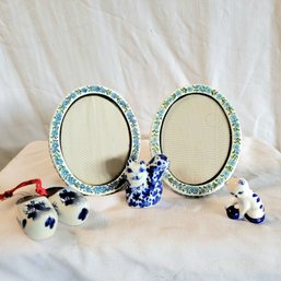 Adorable Delft Ceramics And Mini Photo Frames *Only Shoes Are Marked