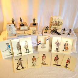 Strombecker Metal Military Figures, Pewter Figurines And Postcards