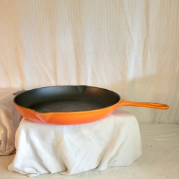 Orange Le Creuset Enameled Skillet