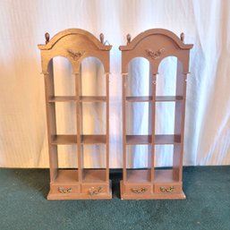 Pair Of Vintage Wooden Shelves *1 Handle Needs Repair