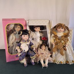 Porcelain Doll Lot *Asian Doll Has A Loose Eye