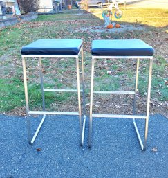 Pair Of Square Top Bar Stools