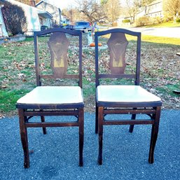 Pair Of Vintage Louis Rastetter Wooden Folding Chairs