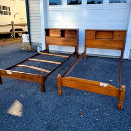 Pair Of Twin Size Wooden Beds