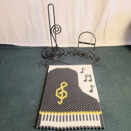 Beaded Piano Hanging, Music Note Paper Towel Holder And Longaberger Hook