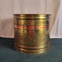 Brass Planter With Copper Band