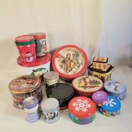 Tins And Plastic Christmas Containers With Lids