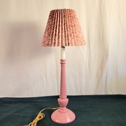 Pink Lamp With Floral Shade