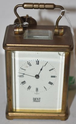 DENT BRASS & CRYSTAL CARRIAGE CLOCK