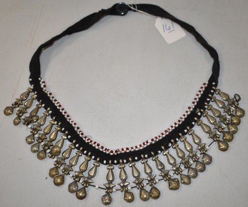 MIDDLE EASTERN SILVER & BEADED NECKLACE
