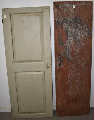 (2) 18TH CENT PAINTED WOODEN DOORS