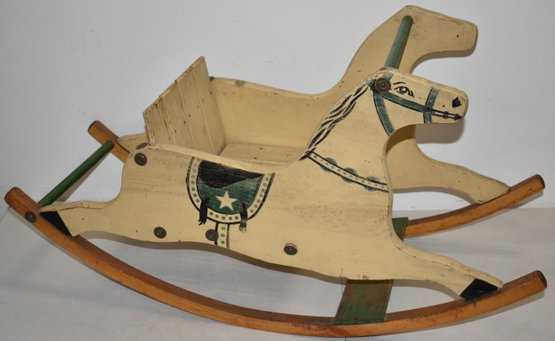 VINTAGE PAINTED WOODEN SILHOUETTE HOBBY HORSE