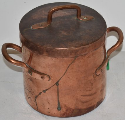 EARLY DOVETAILED COPPER POT