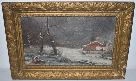 LATE 19TH CENT WINTER SCENE PAINTING
