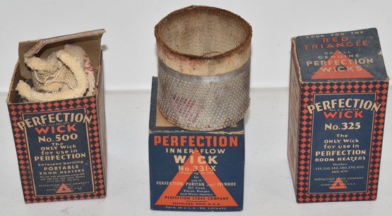 (3) VINTAGE PERFECTION WICKS IN ORIGINAL BOXES